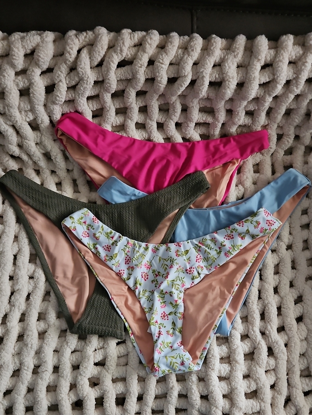 J.Crew Bikini Swimsuit Bottoms - Hot Pink, Olive, Blue & Floral New Medium